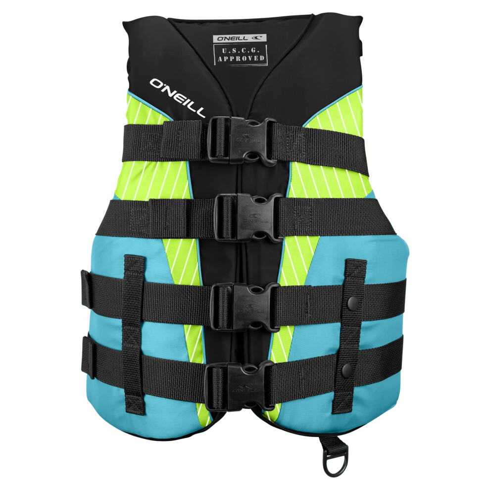 O'Neill Women's Superlite USCG Life Vest Black/Turquoise/Lime:Turquois