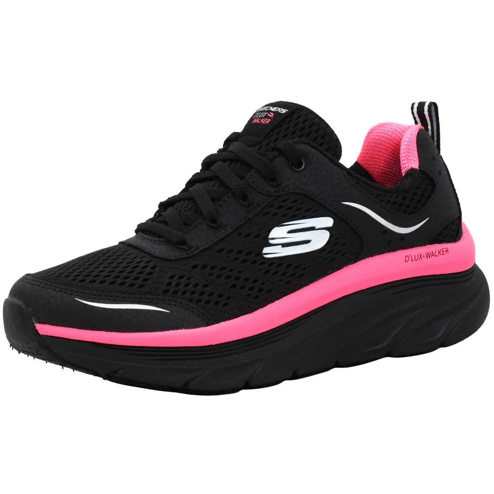 Skechers Womens DLux Walker Infinite Motion Walking Shoes BlackHot Pin