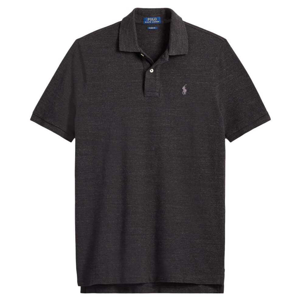 Ralph Lauren Mens classic Fit Mesh Pony Logo Polo Shirt (M  BasicBlack