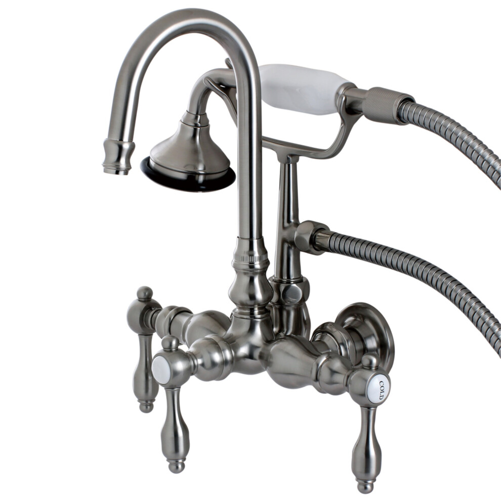 Photos - Bathtub Aqua Vintage AE7T8TAL Tudor Wall Mount Clawfoot Tub Faucet Brushed Ni