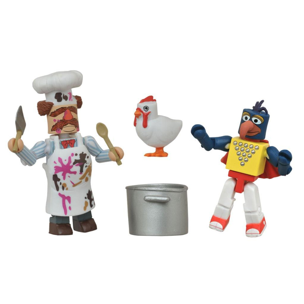 Muppets Minimates S1 Paquete De 2: Stunt Show Gonzo Y Batter Damaged Swedish-image