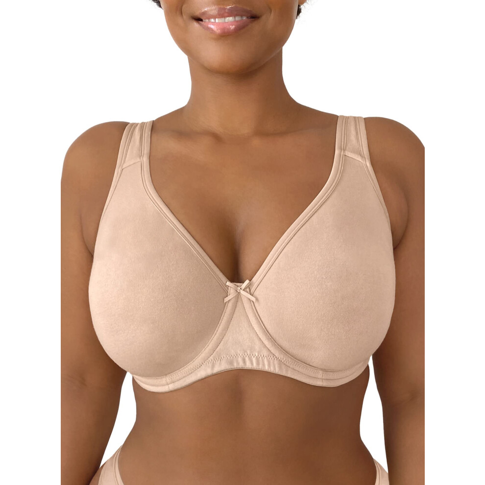 Fruit of the Loom Womens Plus-Size cotton Unlined Underwire Bra  Sand