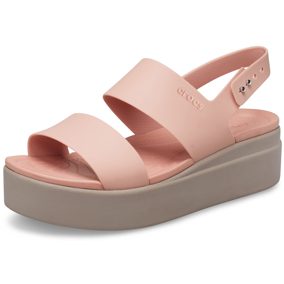 Crocs Women's Brooklyn Low Wedges  Platform Sandals  Pale Blush/Mushro