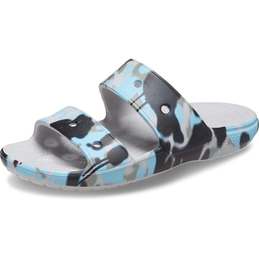 Crocs Unisex Classic Graphic Two-Strap Slide Sandals  Atmosphere  11 U