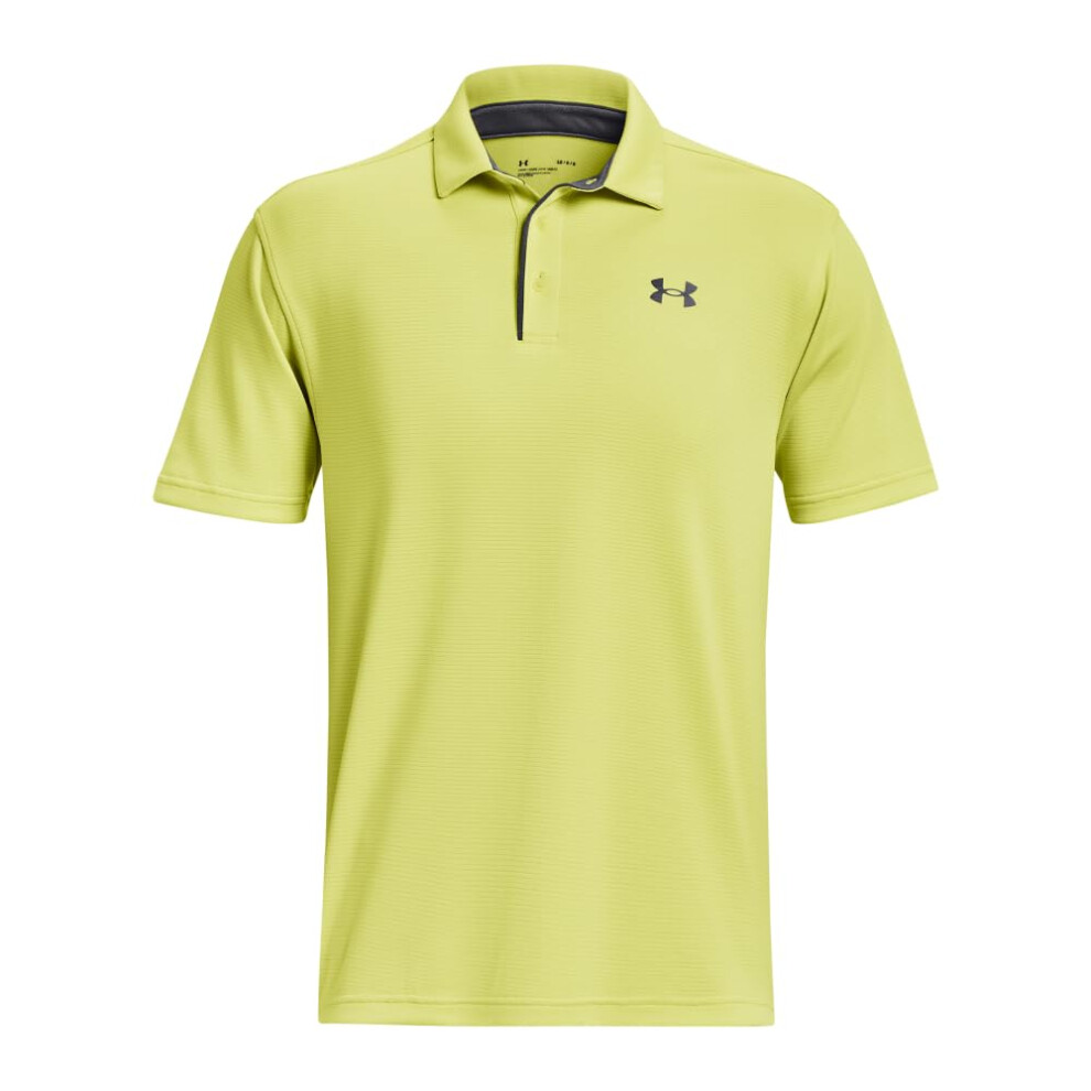 Under Armour Mens Tech golf Polo   (743) Lime Yellow   Pitch gray   X-