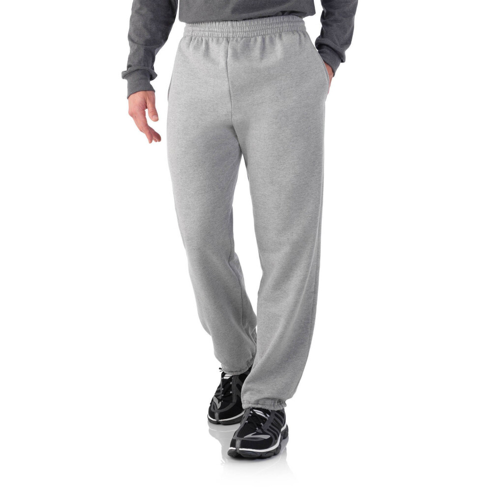 Fruit of the Loom Men's Elastic Bottom Sweatpant  Steel Grey  Size XX-