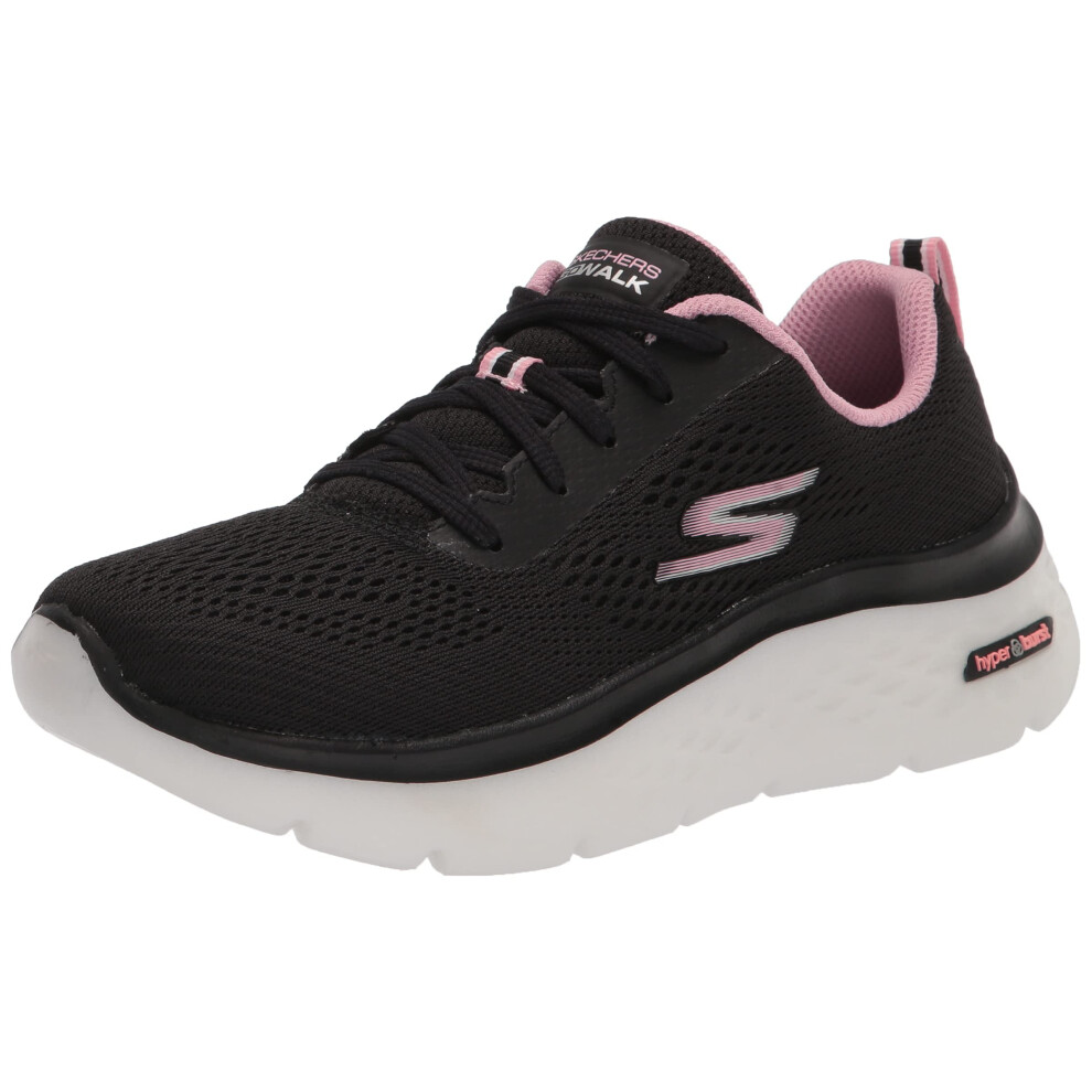 Skechers Women's GO Walk Hyper Burst-Space Insight Sneaker  Black/Pink