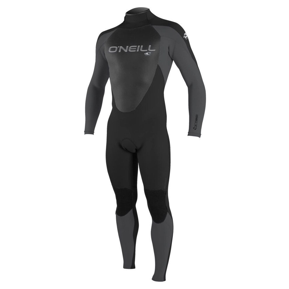 O'Neill Men's Epic 4/3mm Back Zip Full Wetsuit  Black/Gunmetal/Black M