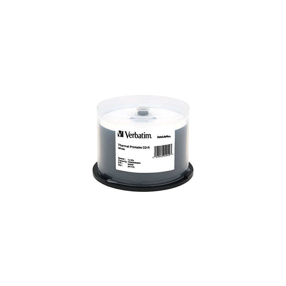 Verbatim CD-R 700MB 52X DataLifePlus White Thermal Printable - 50pk Sp