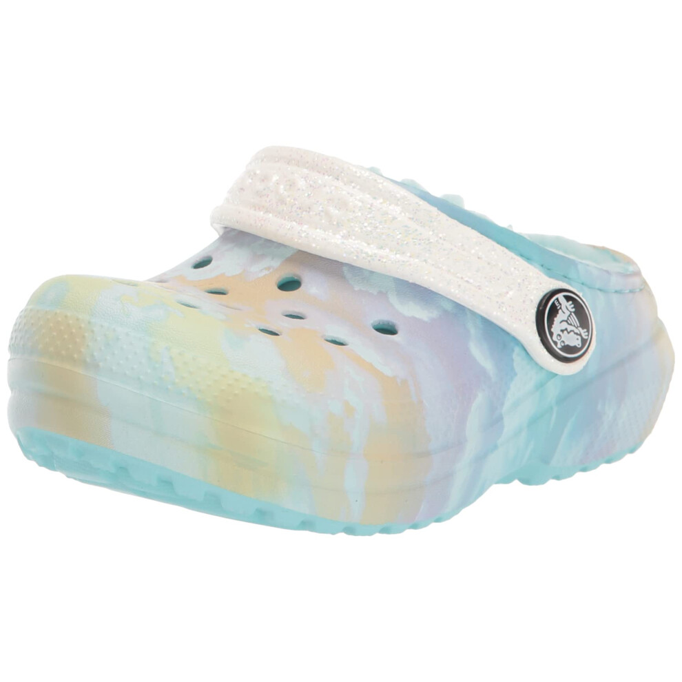 crocs Kids classic Tie Dye Lined clog Kids Slippers  cloud Ombre  5 Bi