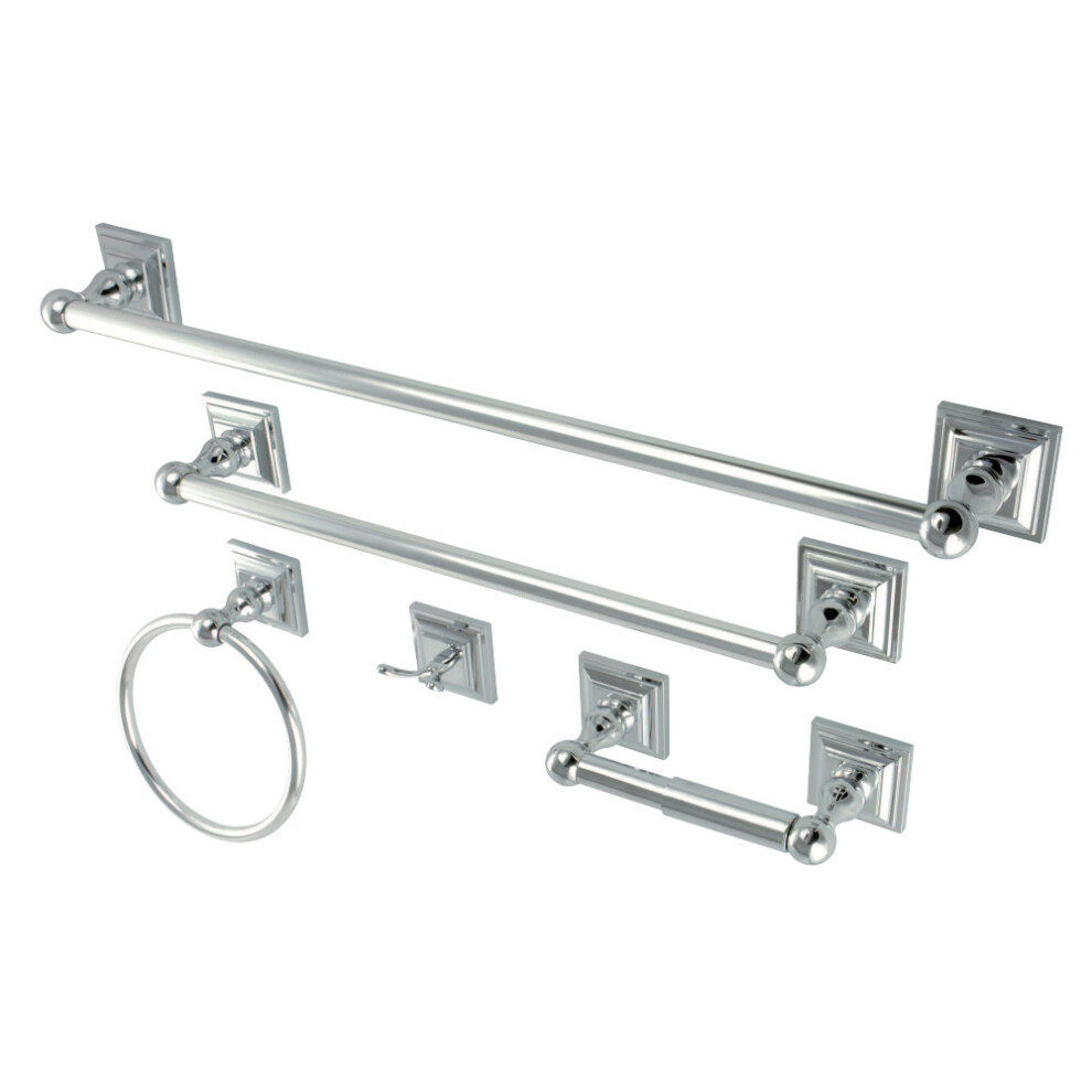Ensemble d'accessoires de salle de bain 5 pi   ces Kingston Brass BAHK3212478C en acier inoxydable poli