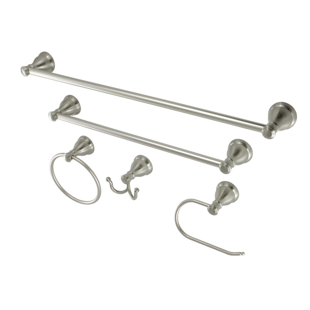 Ensemble d'accessoires de salle de bain 5 pi   ces Kingston Brass BAHK5012478SN, finition bross   e N