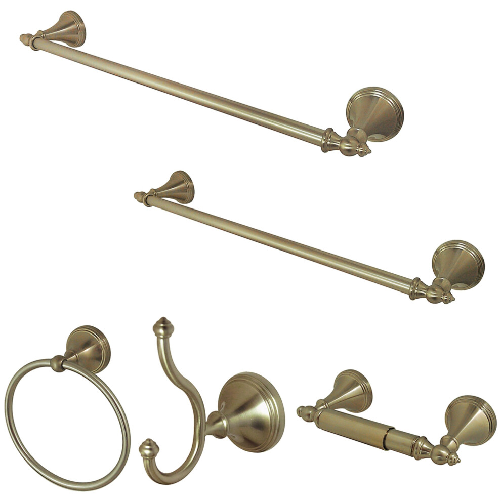 Ensemble d'accessoires de salle de bain 5 pi   ces Kingston Brass BAHK1612478SN, finition bross   e N