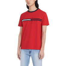 Tommy Hilfiger T-shirt manches courtes avec logo pour homme Rouge pomme Taille M US