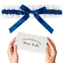 Bride Blue Lace garter Belt Set Bridal Wedding garter gift - Something