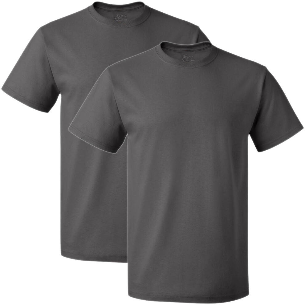 Fruit of the Loom mens Crew Pack Shirt  Crew - 2 Pack Charcoal  3X-Lar