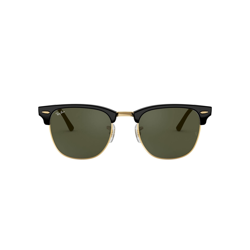 Ray-Ban RB3016 clubmaster Square Sunglasses  Black On goldg-15 green