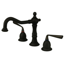 Kingston Brass KS1975ZL 8 Zoll breiter Badezimmer-Wasserhahn, Öl eingerieben, B