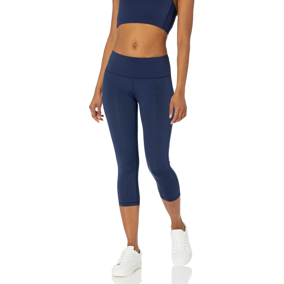 Amazon Essentials Womens Active Sculpt Mid Rise capri Legging  Navy  M