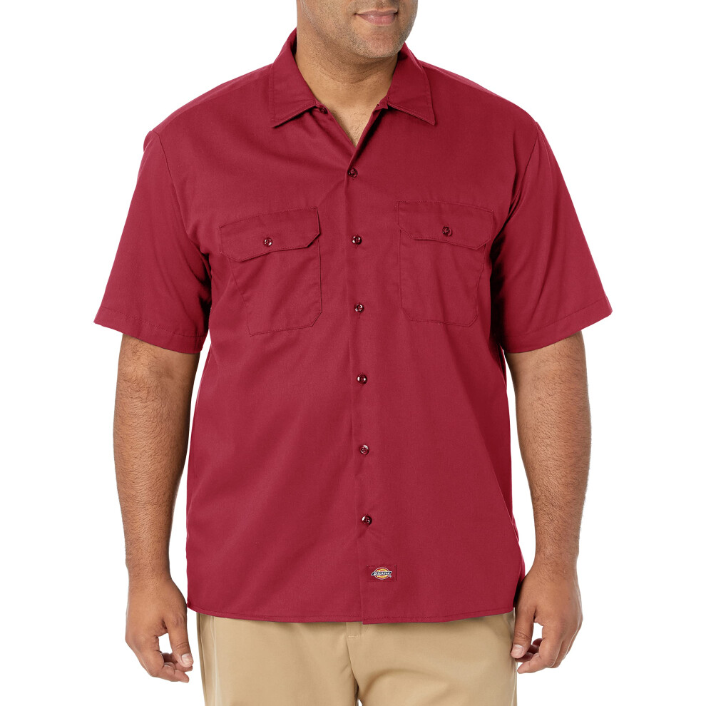 Dickies mens Short Sleeve work utility shirts  English Red Heather  Sm