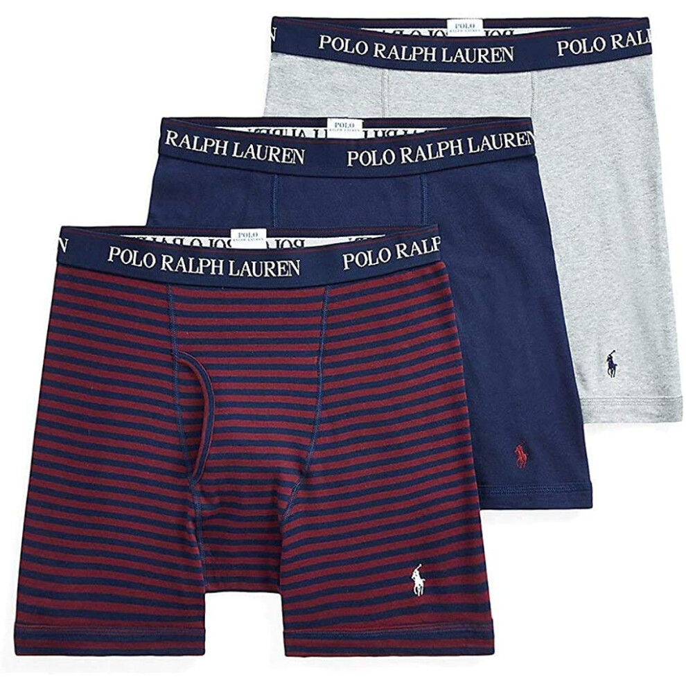 POLO RALPH LAUREN Classic Fit Cotton Boxer Brief 3-Pack  S  Cruise Nav