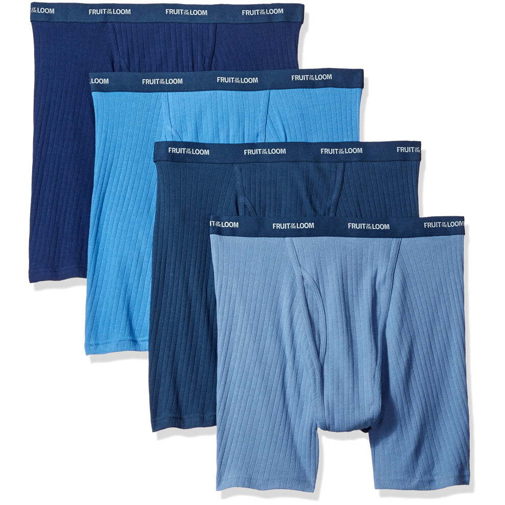 Fruit of the Loom Men's Boxer Briefs (Pack of 4)  Assorted Solids  XXX