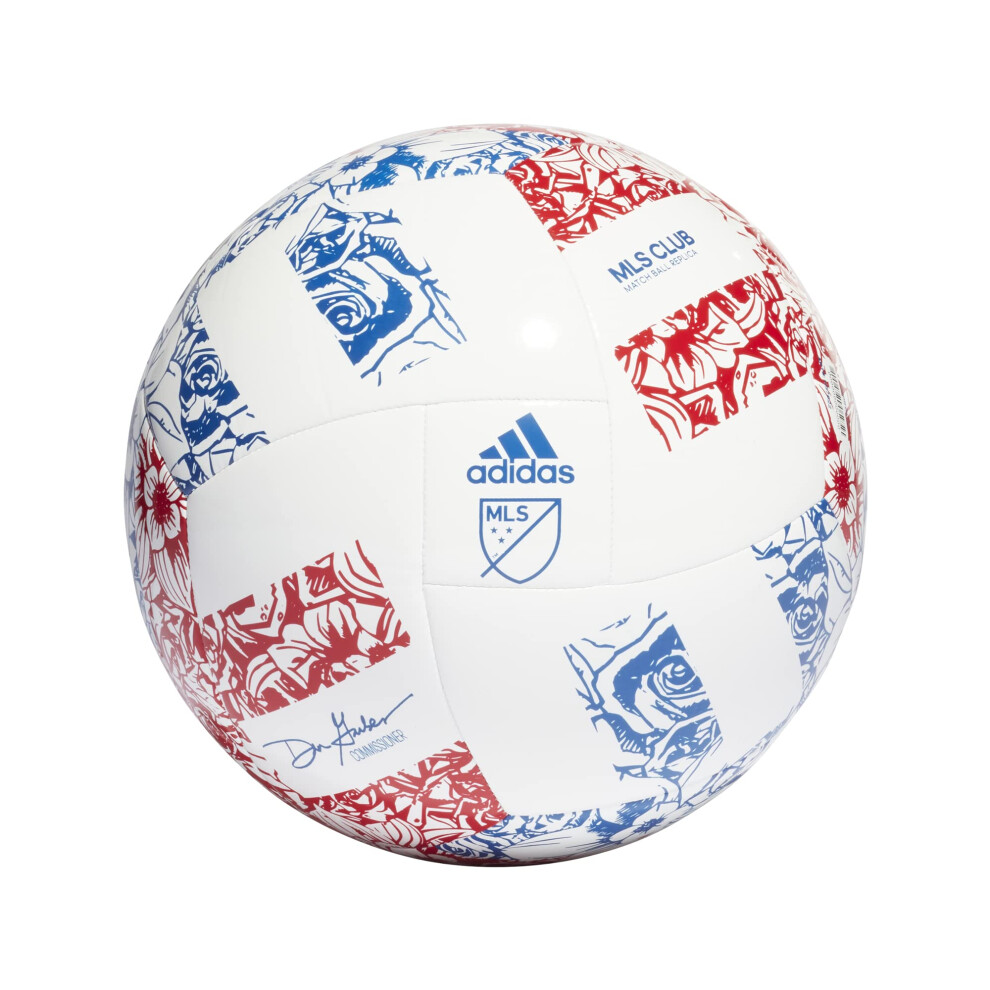 adidas Unisex-Adult MLS club Soccer Ball  WhitePower BlueTeam college