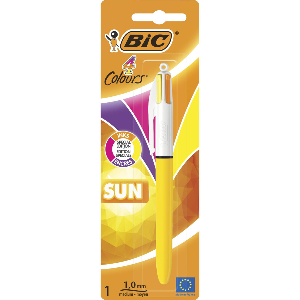 Bic 949898 4 Colours Sun Retractable Ballpoint Pen (1 mm Blister Pack)