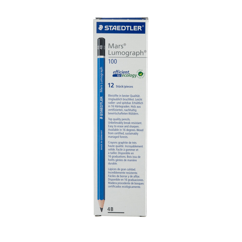 STAEDTLER Mars Lumograph Writing  Drawing  Sketching Pencil (Box of 12