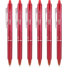 Stylo Gel Effaçable Pilot FriXion Clicker, Pointe Fine 0.7 mm, Pack de 6, Rouge