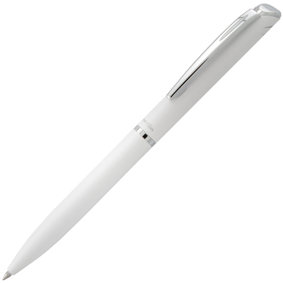 Pentel EnerGel Style Gel Pen  (0.7mm) Medium Line  White barrel - BL20