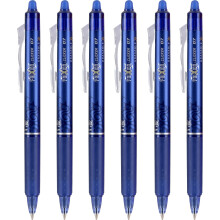 Pilot, Stylo Gel Effaçable FriXion Clicker, Pointe Fine 0.7 mm, Lot de 6, Bleu