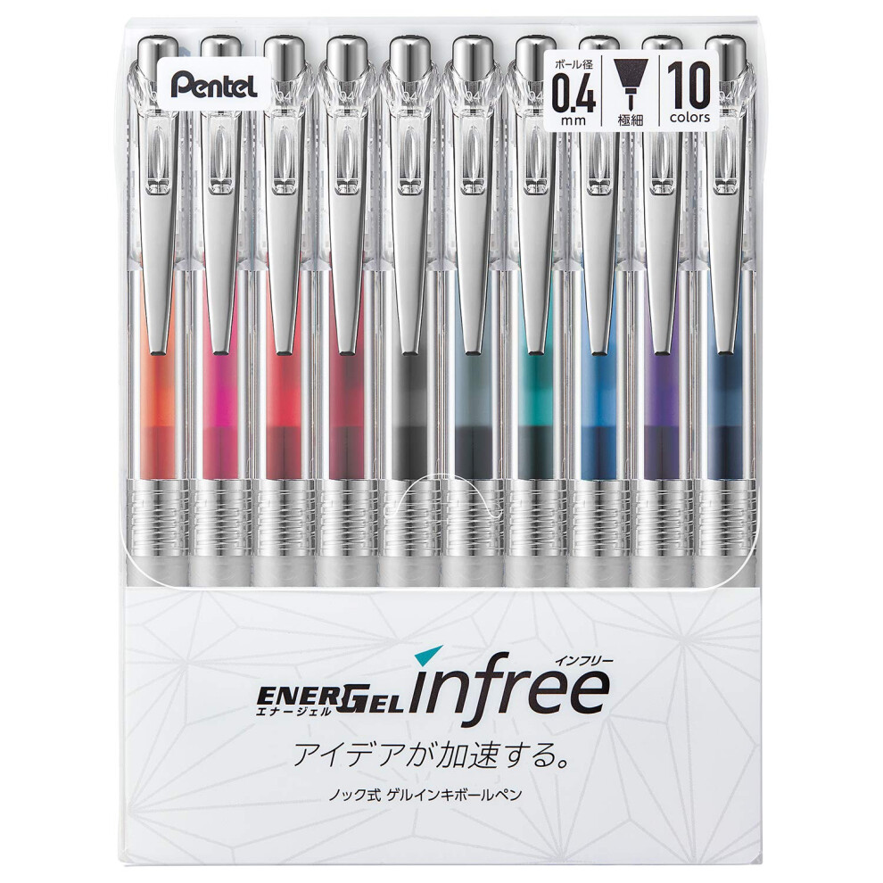 Pentel BLN74TL-10 EnerGel Ink Ballpoint Pen  0.02 inches (0.4 mm)  10