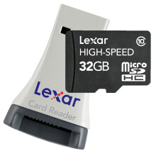 Lexar Hochgeschwindigkeits-MicroSDHC-32-GB-Flash-Speicherkarte mit Lesegert LSDMI32GBSBNAR