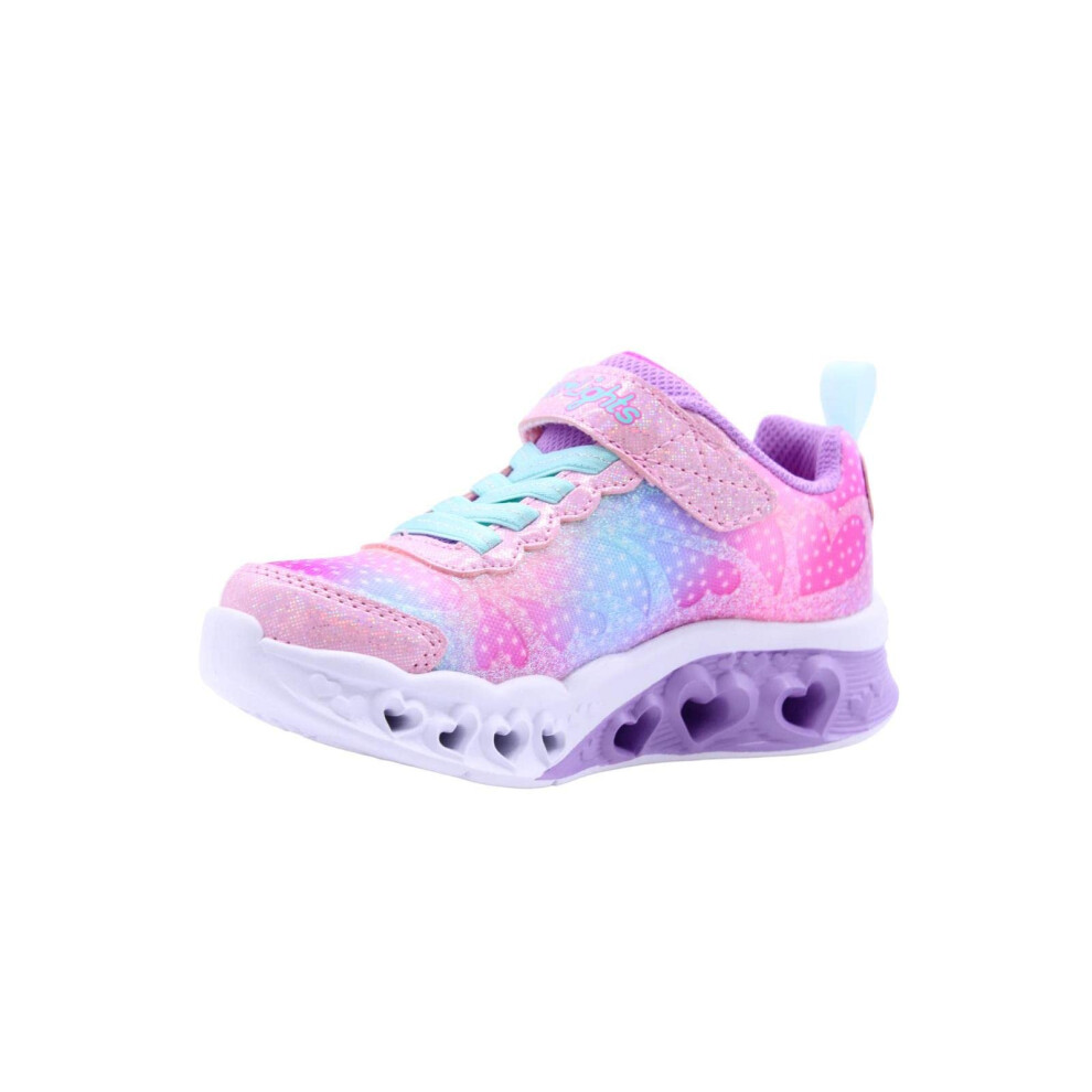 Skechers Girls Flutter Heart Lights-Simply Sneaker  Pink/Multi  2 Litt