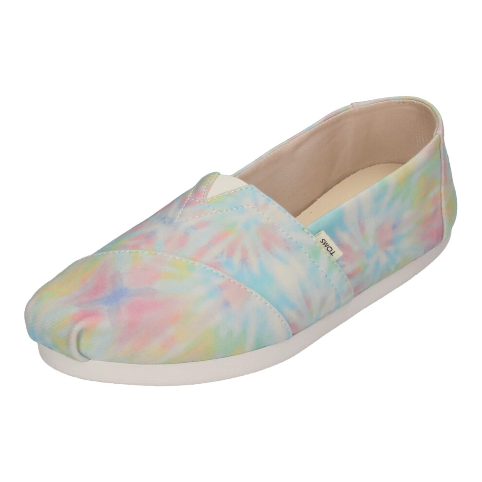 TOMS Alpargata w/Cloudbound Women's Slip On 7.5 B(M) US White-Tie Dye-