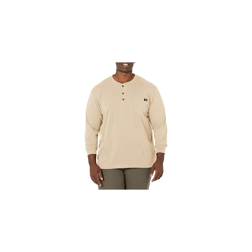 Dickies mens Long Sleeve Heavyweight henley shirts  Desert Sand  XX-La