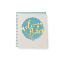 UK greetings Kindred - Welcome Balloon - Baby Boy card Multi 137mm x