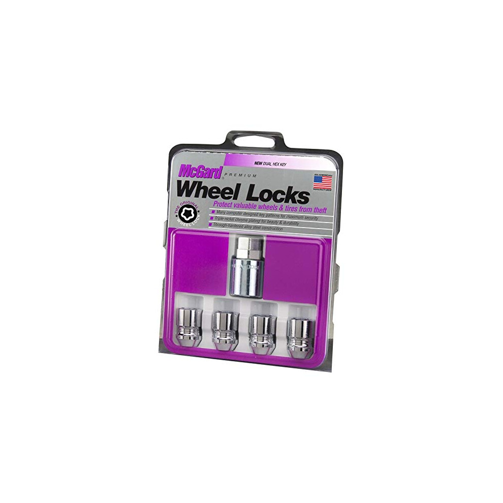 McGard 24154 Chrome Cone Seat Wheel Locks M12 x 1.25 Thread Size - Set of 4