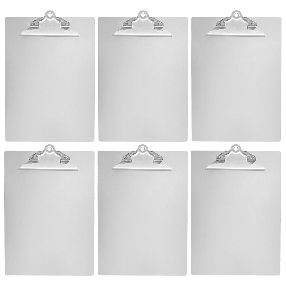 Amazon Basics Aluminum Clipboard  Letter Size  Standard Clip  6-Pack