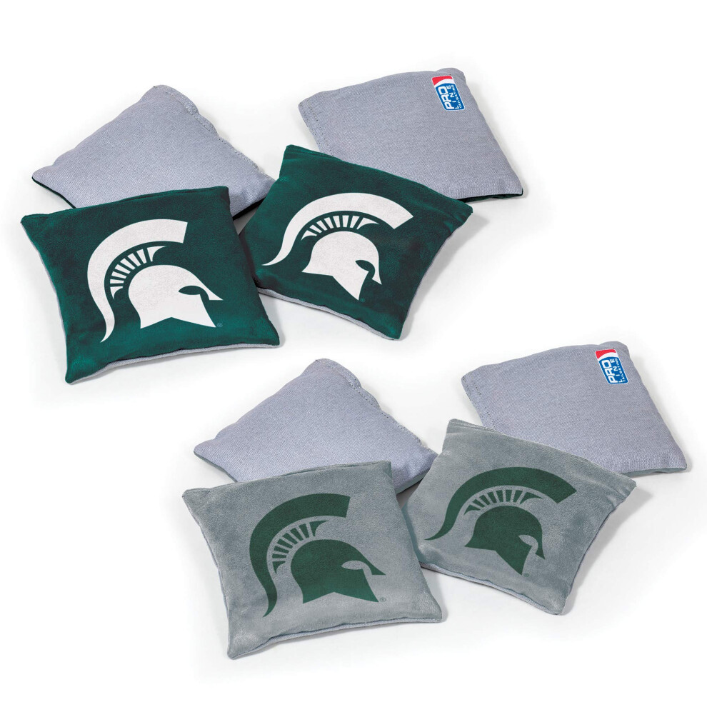 Wild Sports NCAA Michigan State Spartans 8pk Dual Sided Bean Bags  Tea