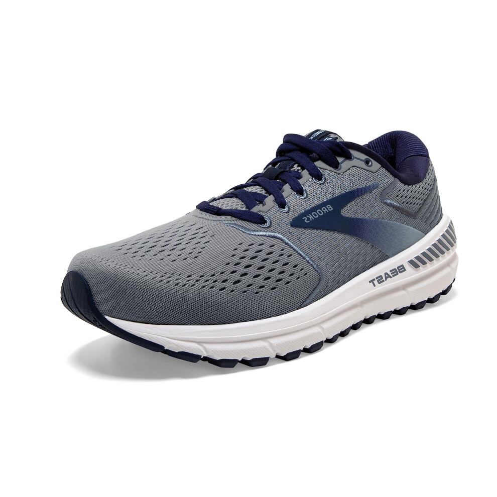 Brooks Men's Beast '20 Supportive Running Shoe - Blue/Grey/Peacoat - 8