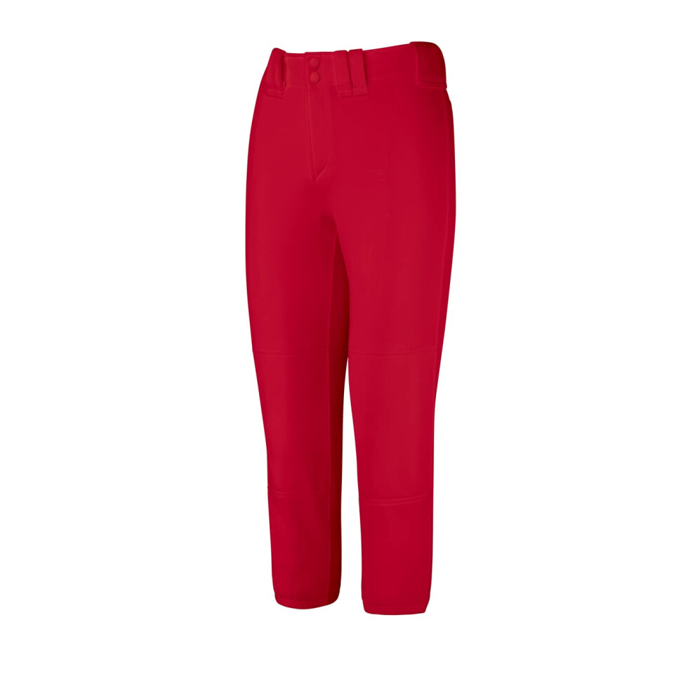 Mizuno Girls Youth Belted Low Rise Fastpitch Softball Pant  Red  Youth