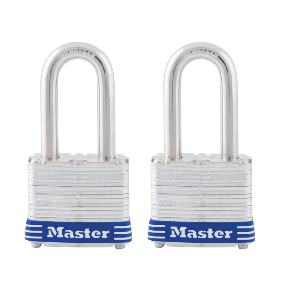 Master Lock 3TLF Laminated Steel Padlock with Key  2 Pack Keyed-Alike