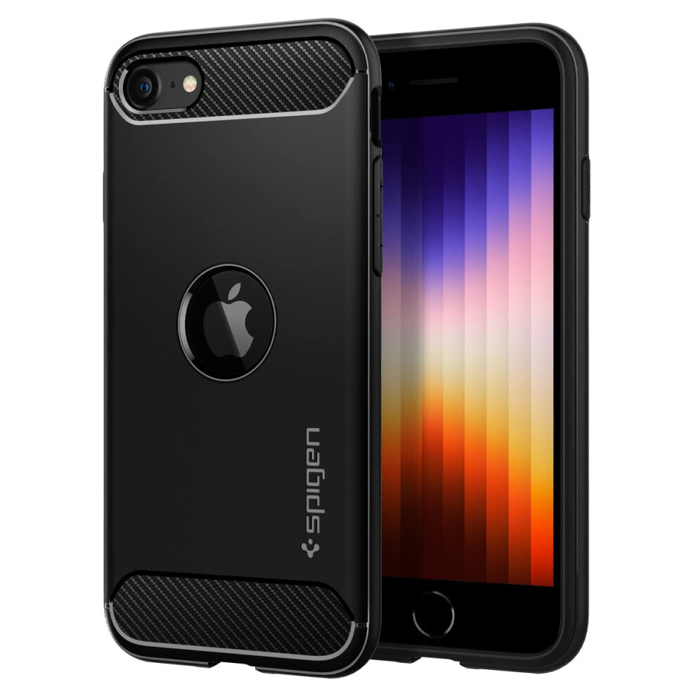 Spigen Rugged Armor Designed for iPhone SE 2020 case - Matte Black (Ac