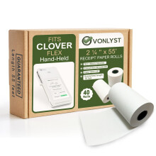 Vonlyst termopapirrulle til kl?ver Flex kvitteringspapir 2 14 x 55 (40 ruller)