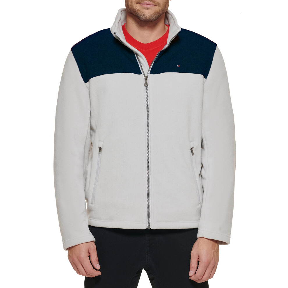 Tommy Hilfiger Men's Classic Zip Front Polar Fleece Jacket  Navy/Ice