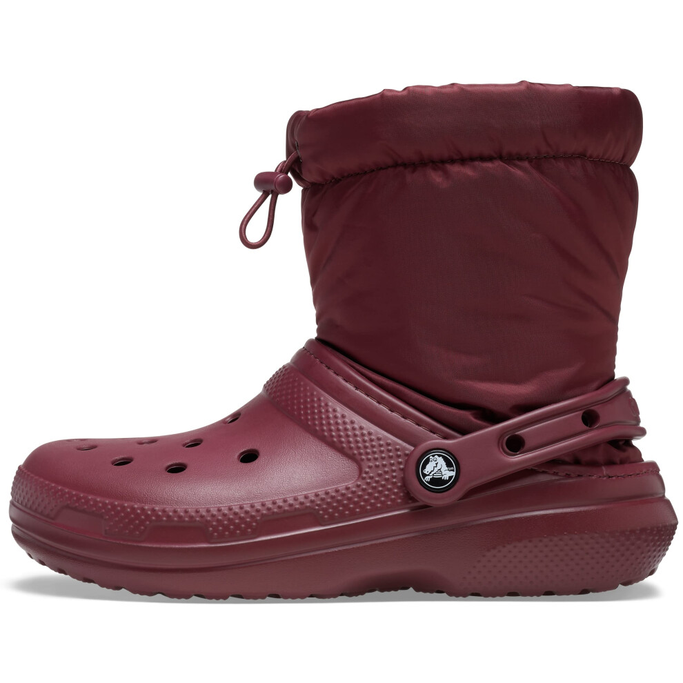 Crocs Unisex Classic Lined Neo Puff Fuzzy Winter Boots Clog  Garnet  2