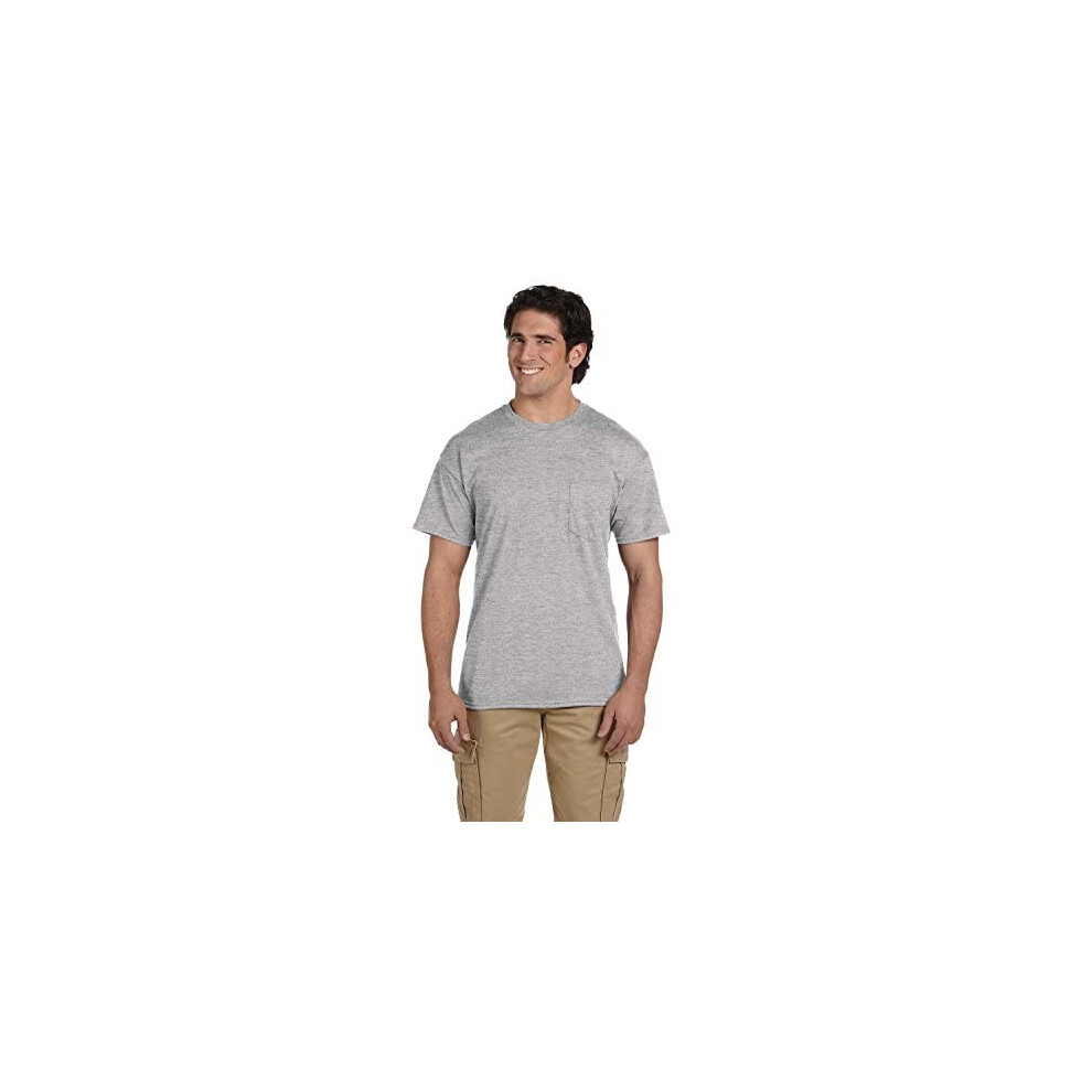 gildan Mens DryBlend Workwear T-Shirts with Pocket  2-Pack  Sport grey