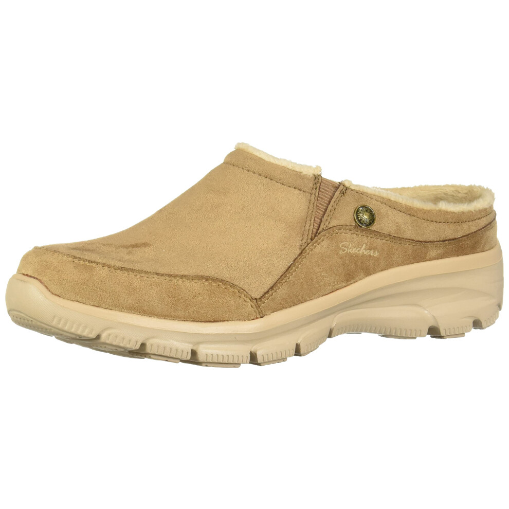 Skechers Womens Easy going-Latte-Twin gore Slip-On Open Back Mule  tan